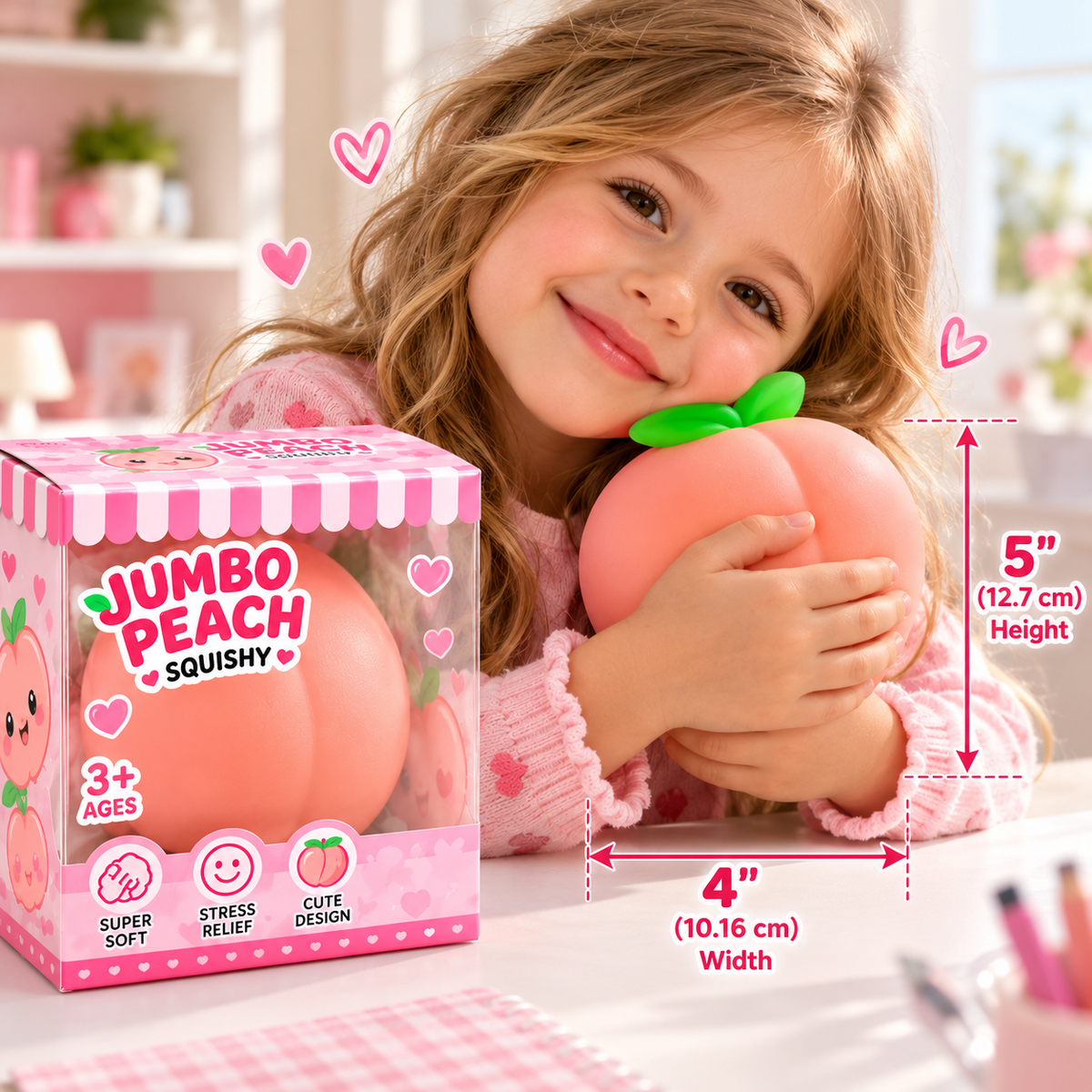 Large "Peach" anti-stress toy (squishy), size XL