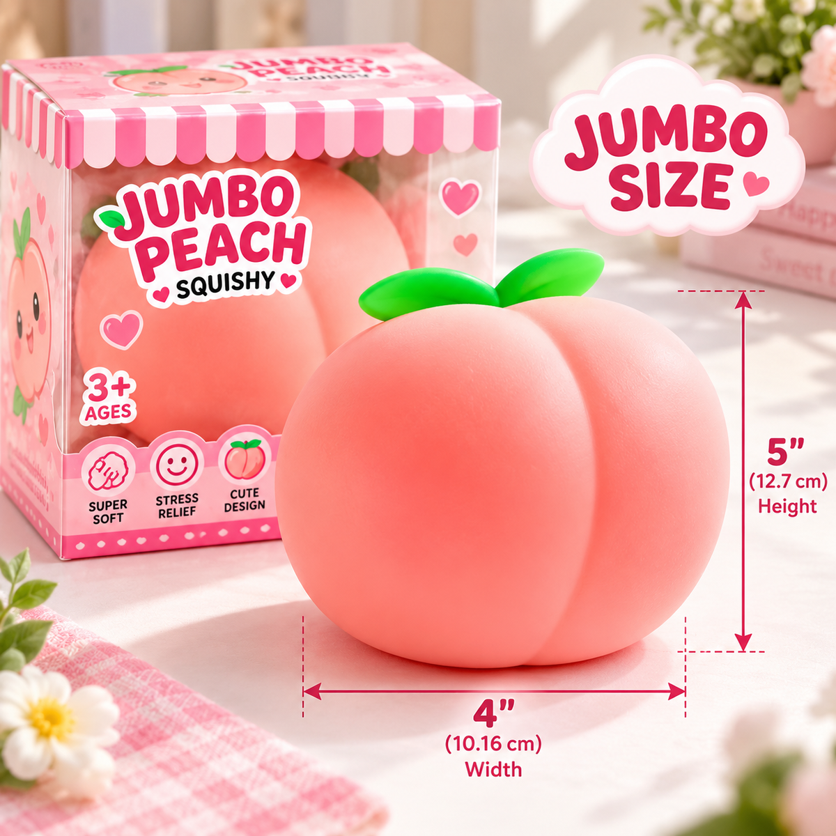 Large "Peach" anti-stress toy (squishy), size XL